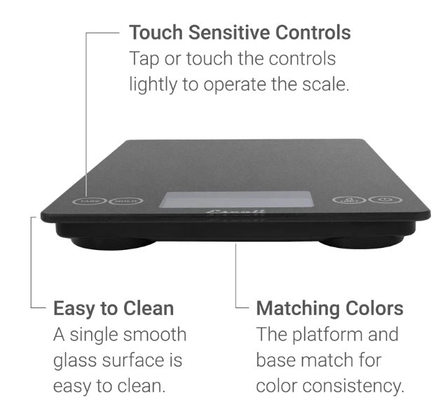 Escali Arti Digital Glass Kitchen Scale Frost White