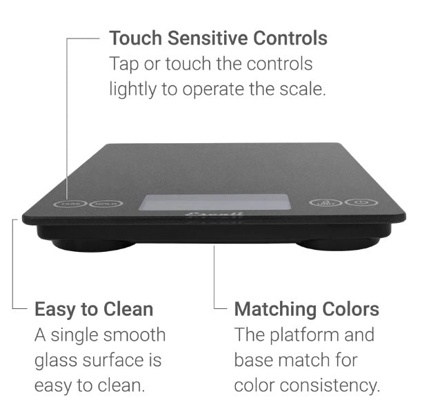 Escali Arti Digital Glass Kitchen Scale Gray Storm