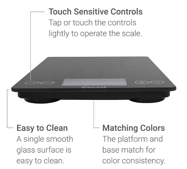 Escali Arti Digital Glass Kitchen Scale Orange Sol