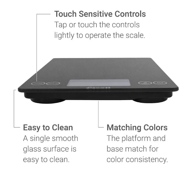 Escali Arti Digital Glass Kitchen Scale Rio Red Rock