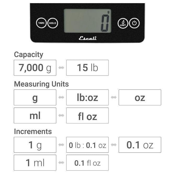 Escali Arti Digital Glass Kitchen Scale Rio Red Rock