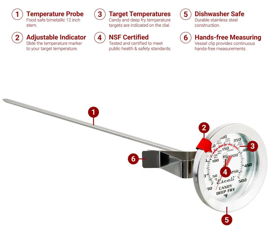 Escali Long Stem Candy & Deep Fry Dial Thermometer