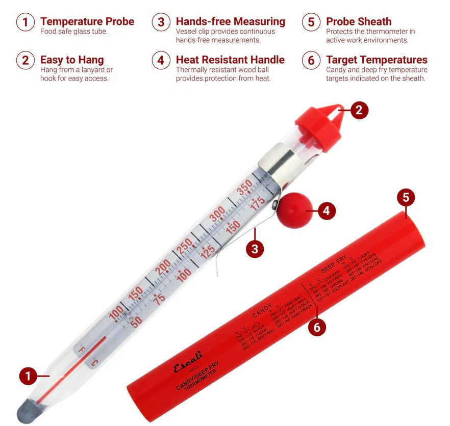 Escali Candy & Deep Fry Glass Tube Thermometer