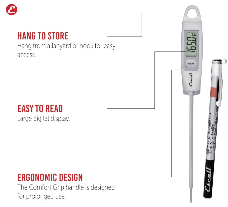 Escali Gourmet Digital Thermometer Silver