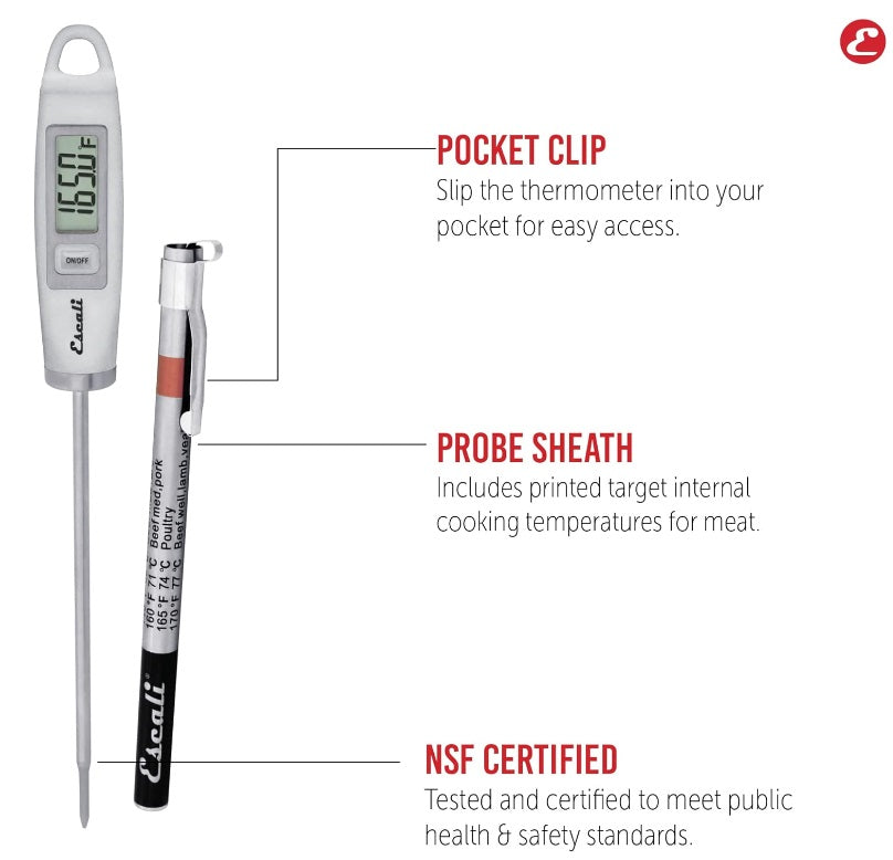 Escali Gourmet Digital Thermometer Silver