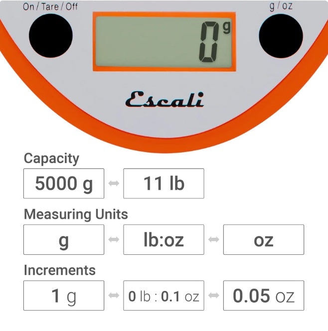 Escali Primo Digital Kitchen Scale Pumpkin Orange