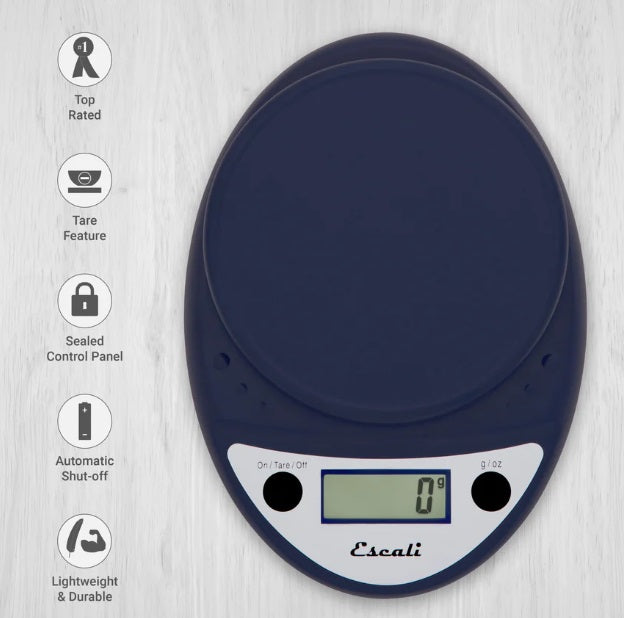 Escali Primo Digital Kitchen Scale Royal Blue