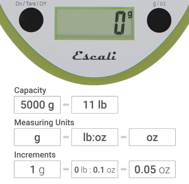 Escali Primo Digital Kitchen Scale Tarragon Green