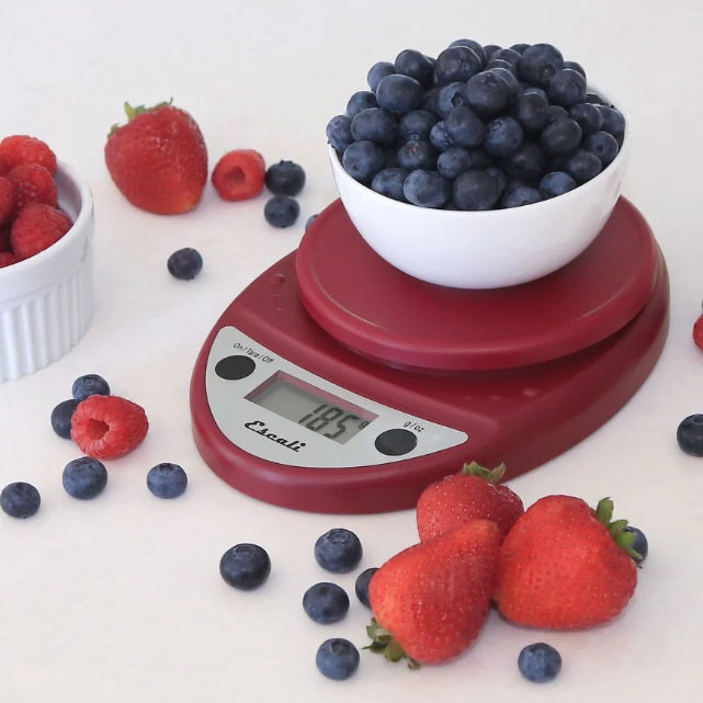 Escali Primo Digital Kitchen Scale Warm Red