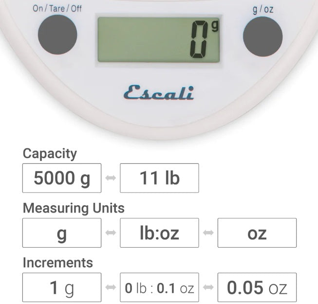 Escali Primo Digital Kitchen Scale White