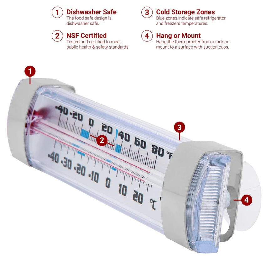 Escali Glass Tube Refrigerator & Freezer Thermometer