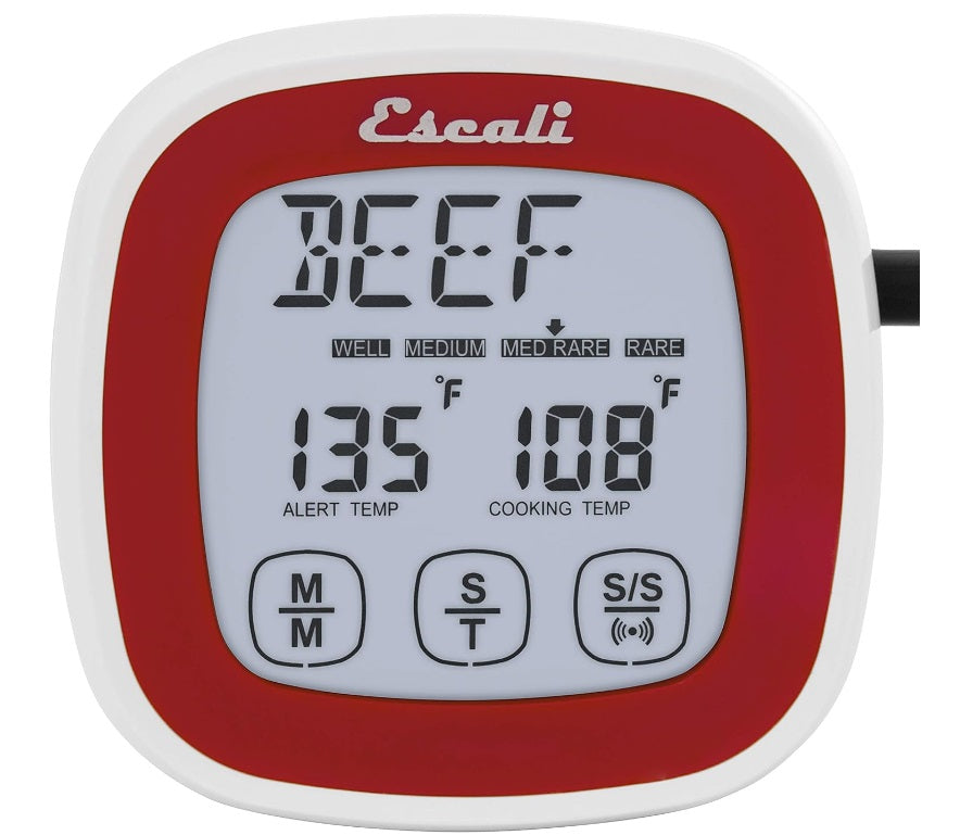 Escali Touch Screen Thermometer & Timer Red