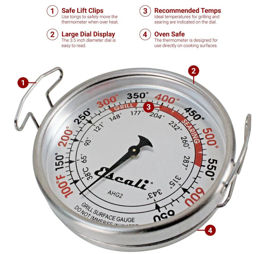 Escali Extra Large Grill Surface BBQ Thermometer