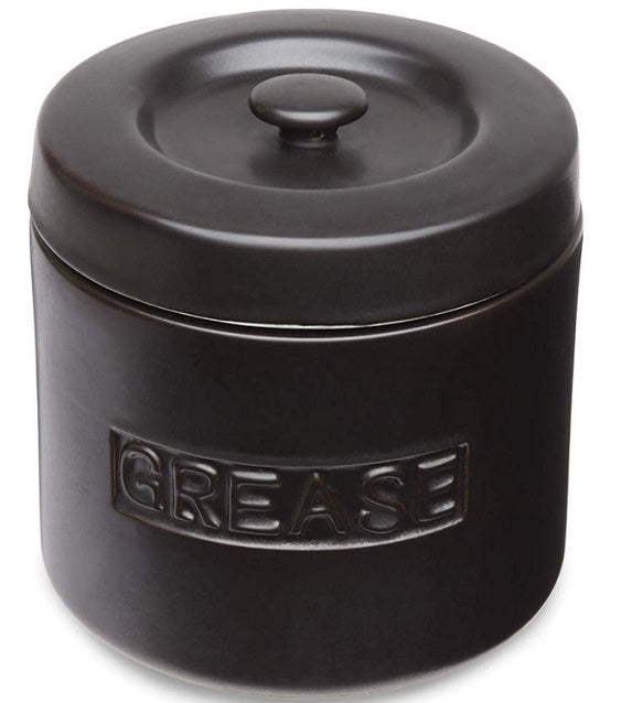 Fox Run Black Porcelain Grease Container