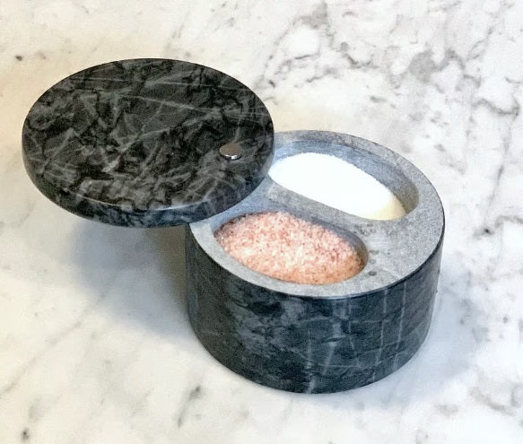 Fox Run Black Marble Double Salt Cellar