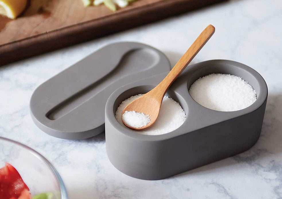 Fox Run Double Cement Salt Cellar with Spoon