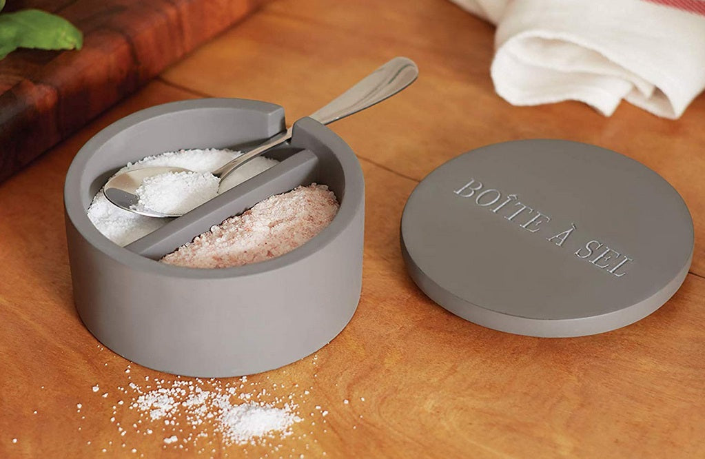 Fox Run Dual Cement Salt Cellar with Spoon