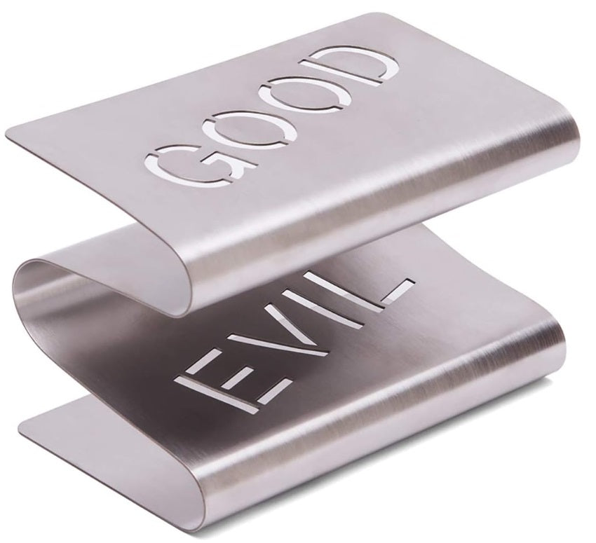 Fox Run Good &amp; Evil Stainless Steel Sponge Holder