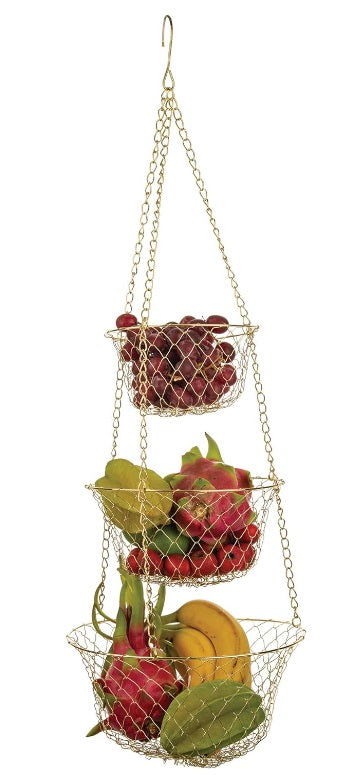 Fox Run Gold Wire Hanging Fruit Basket