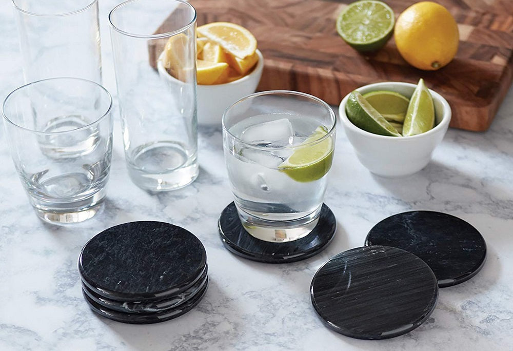 Fox Run Black Marble Coaster Set of 6