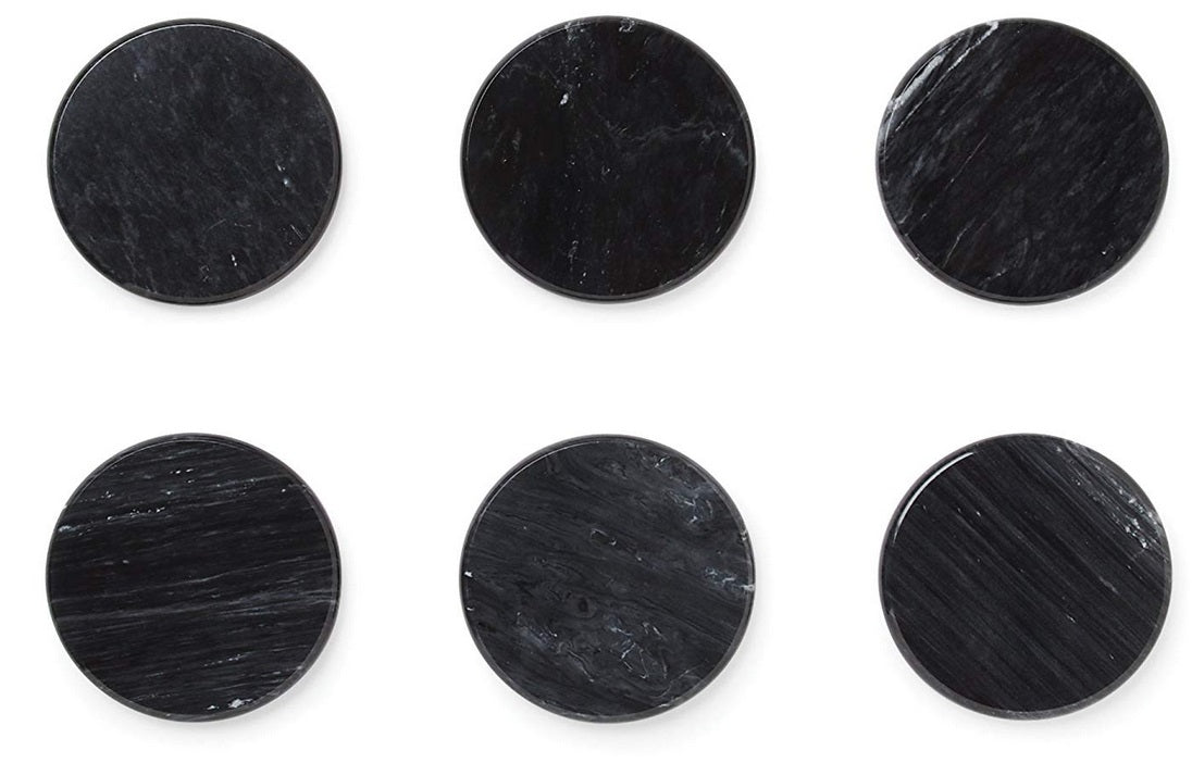 Fox Run Black Marble Coaster Set of 6