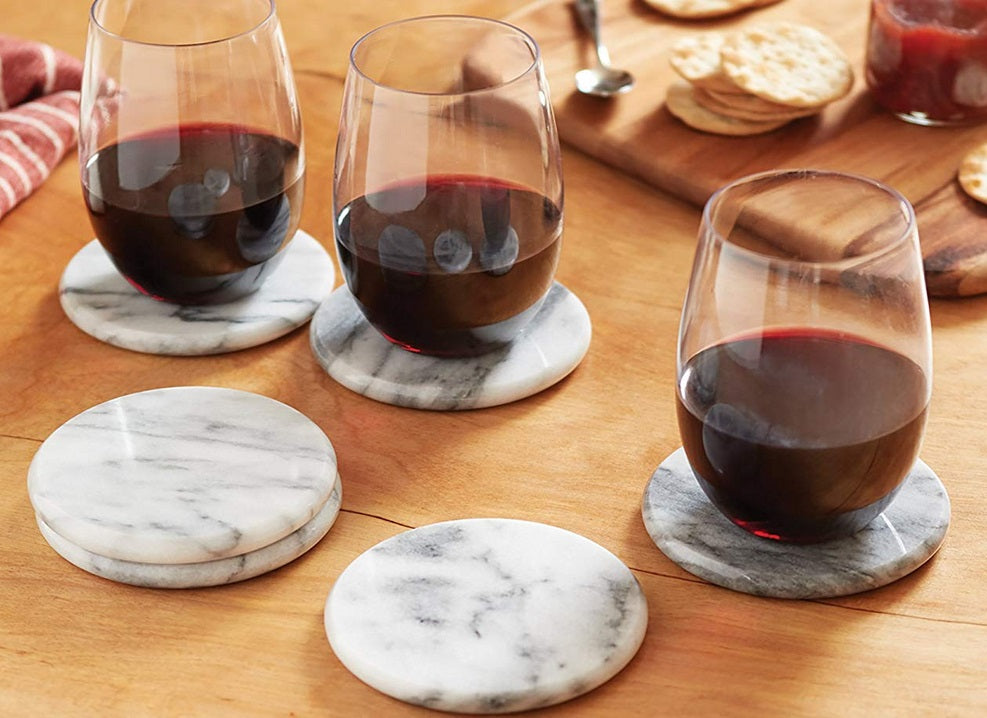 Fox Run White Marble Coaster Set of 6