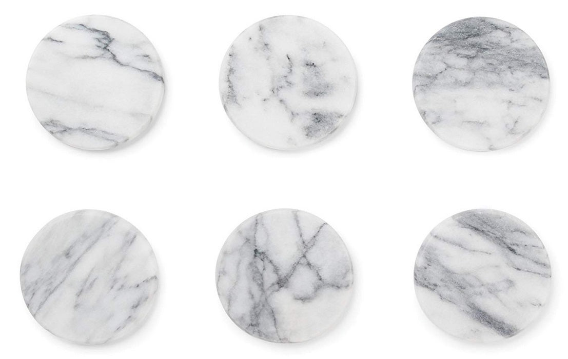 Fox Run White Marble Coaster Set of 6