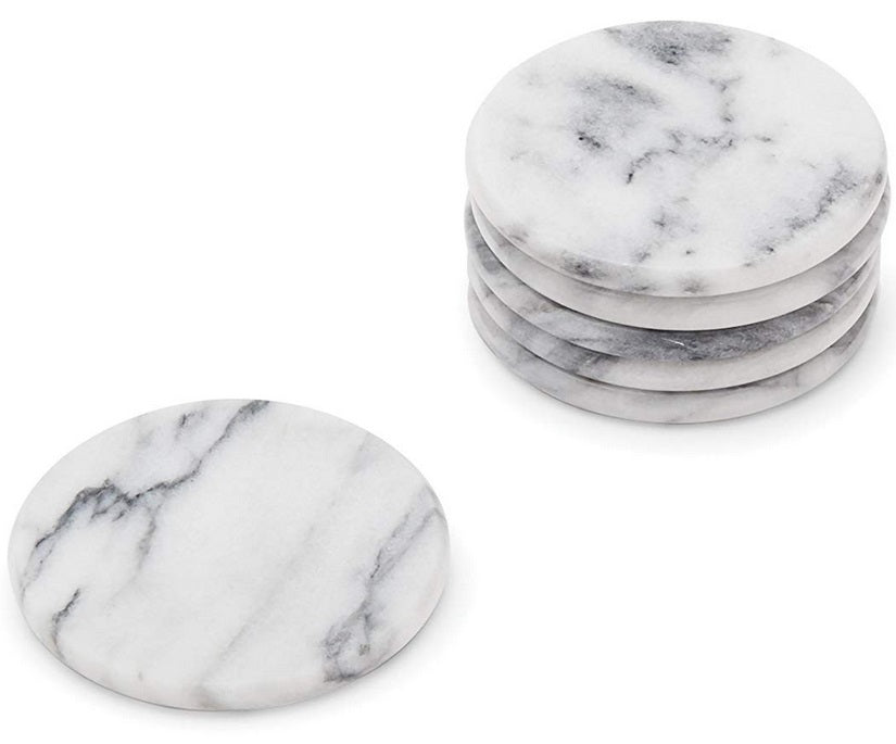 Fox Run White Marble Coaster Set of 6