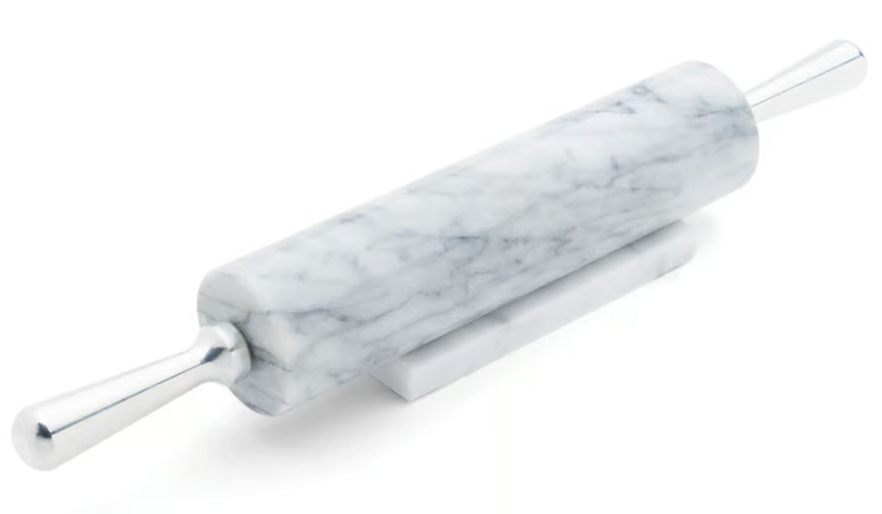 Fox Run White Marble Rolling Pin With Aluminum Handles