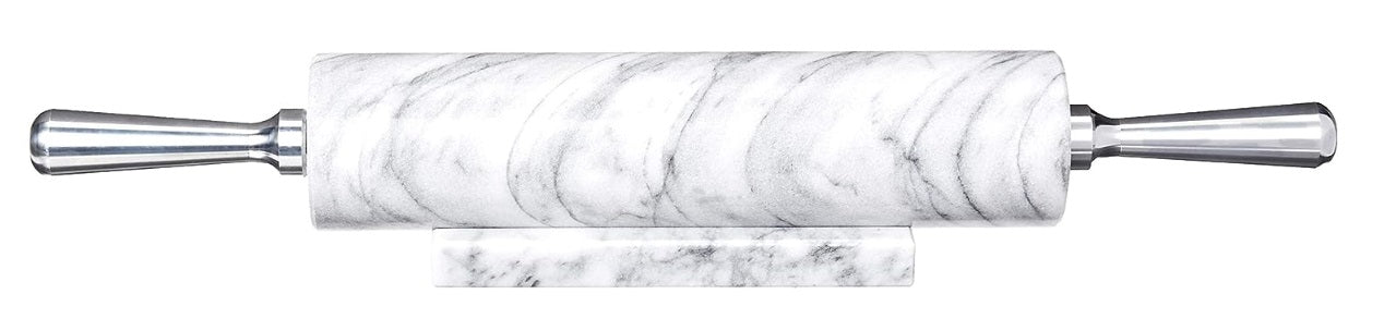 Fox Run White Marble Rolling Pin With Aluminum Handles