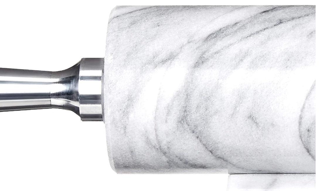 Fox Run White Marble Rolling Pin With Aluminum Handles