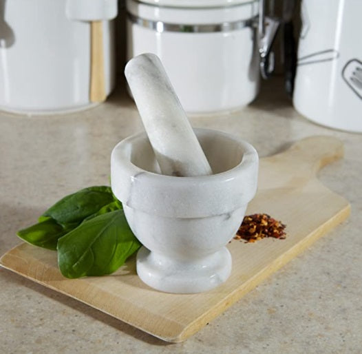 Fox Run White Marble Mortar & Pestle 3-Inch