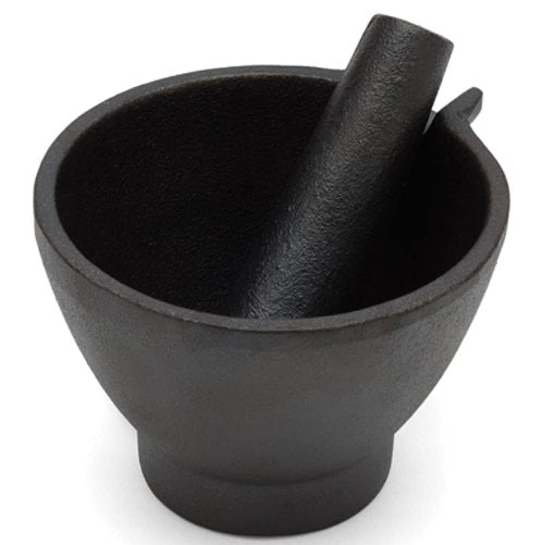 Fox Run Black Cast Iron Mortar & Pestle