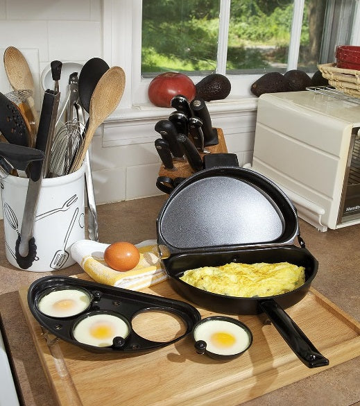 Fox Run Non-Stick Omelet Pan with Egg Poacher