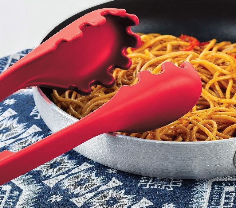 Fox Run 2 in 1 Silicone Pasta Serving Tongs with Measurer