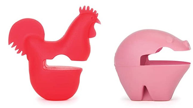 Fox Run Pig &amp; Rooster Pot Clip Set of 2