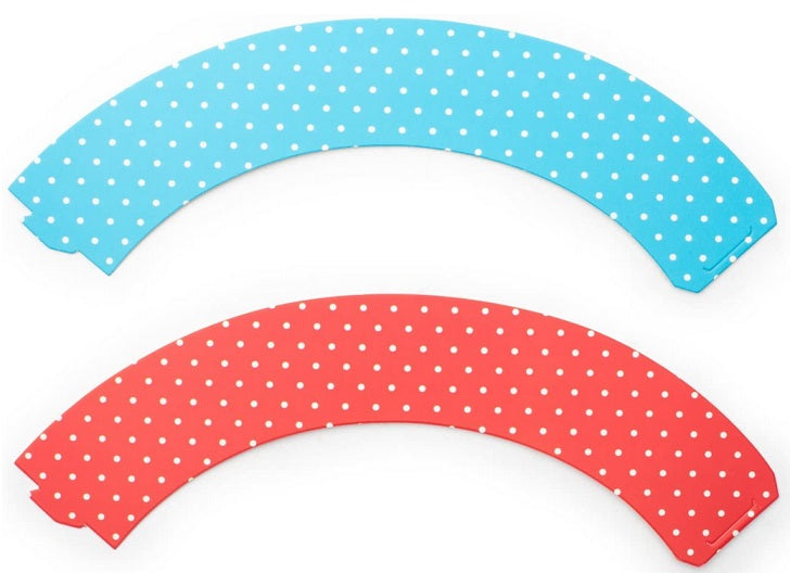 Fox Run Polka Dot Blue & Red Cupcake Wrap Set of 12