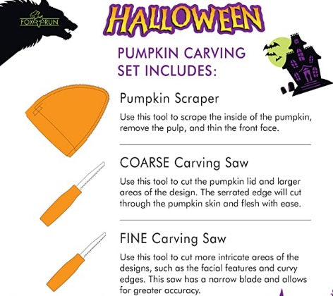 Fox Run Pumpkin Carving Kit 3-Piece