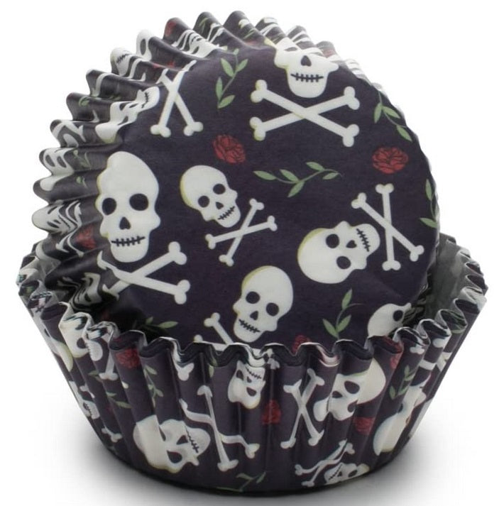 Fox Run Skull & Roses Baking Cup Set of 50