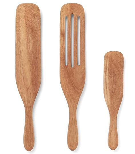 Fox Run Acacia Wood Spurtle Spatula & Spoon Set