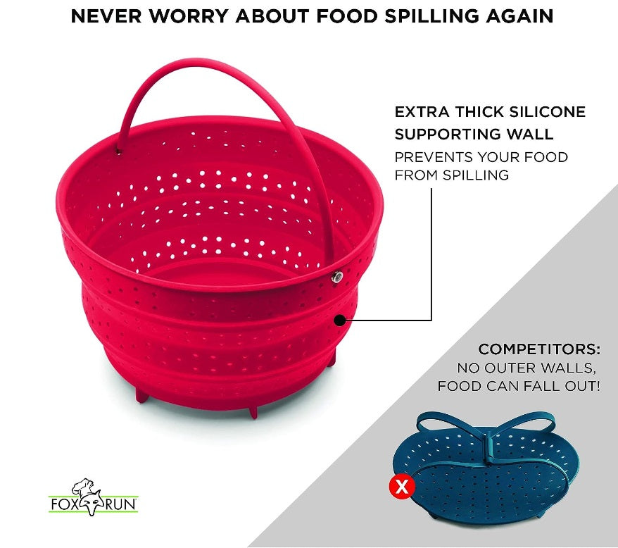 Fox Run Collapsible Silicone Steamer Basket Insert