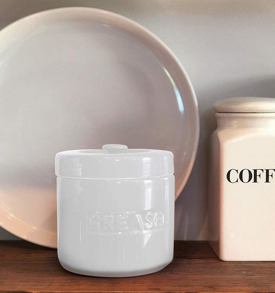 Fox Run White Porcelain Grease Container