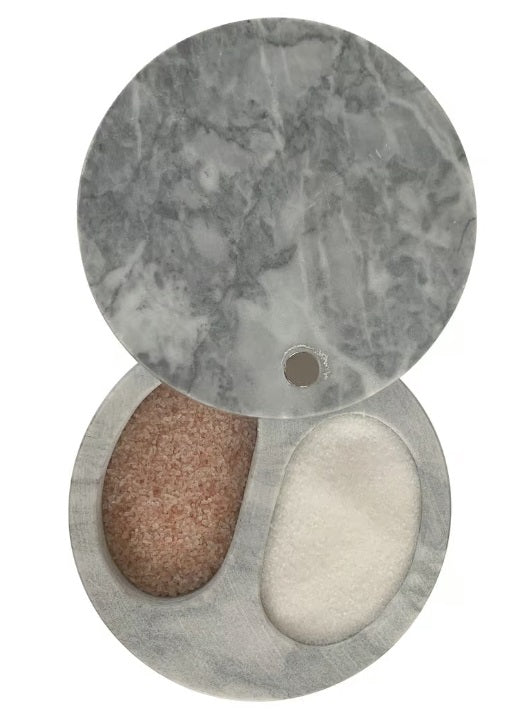 Fox Run White Marble Double Salt Cellar