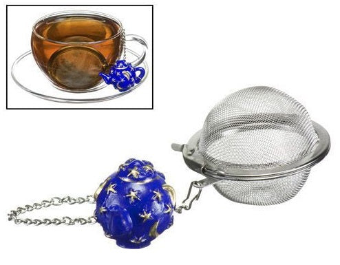 G &amp; H Tea Services Tea Infuser Ball with Blue Teapot Ornament