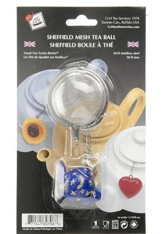 G & H Tea Services Tea Infuser Ball with Blue Teapot Ornament