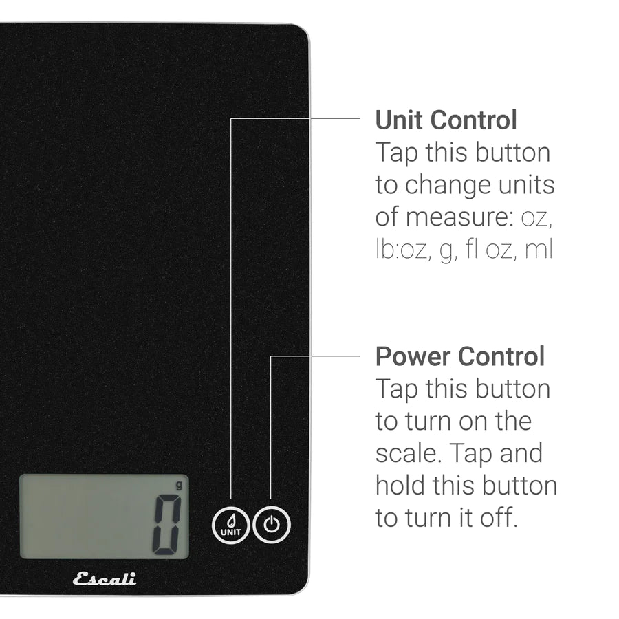 Escali Arti Digital Glass Kitchen Scale Blue Mirage