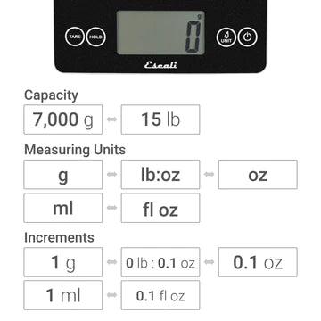 Escali Arti Digital Glass Kitchen Scale Blue Mirage