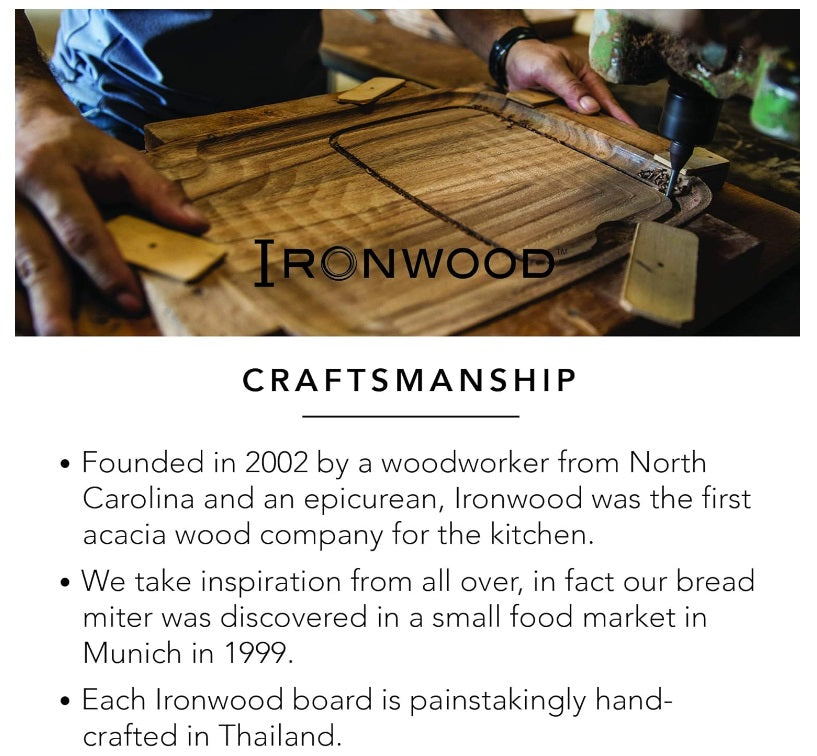 Ironwood Bowery End Grain Acacia Wood Cheese Board