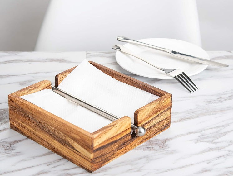 Ironwoon Acacia Wood Napkin Holder