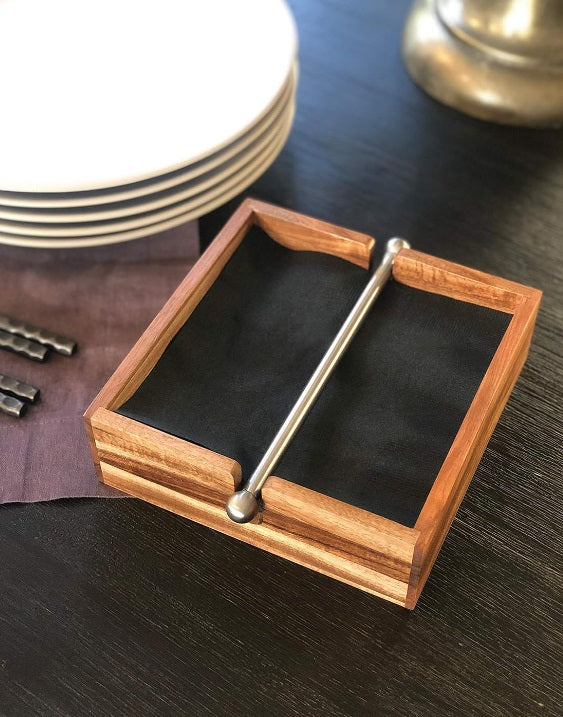 Ironwoon Acacia Wood Napkin Holder